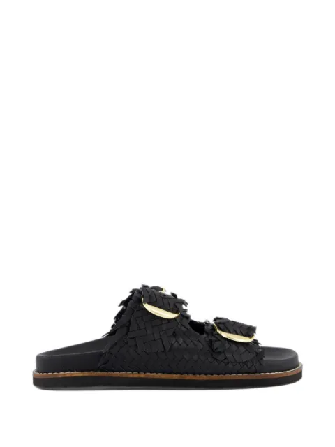 Gibaldi woven buckle-fastening slippers