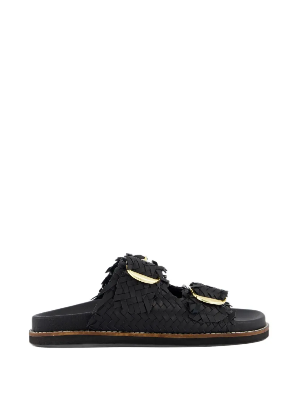 Gibaldi woven buckle-fastening slippers - Nero