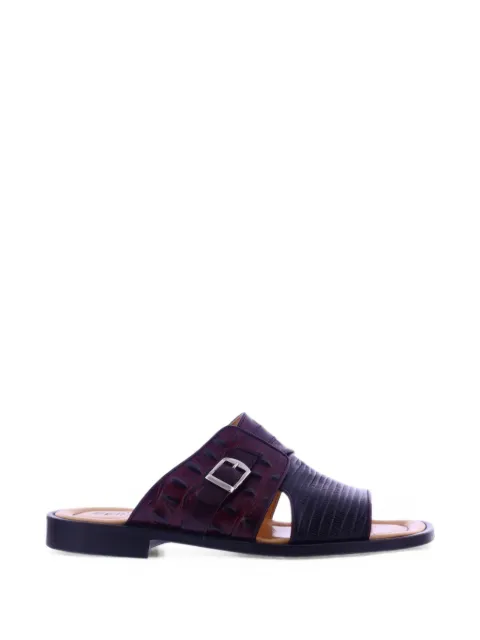 Paris Punk croc-effect buckled sandals