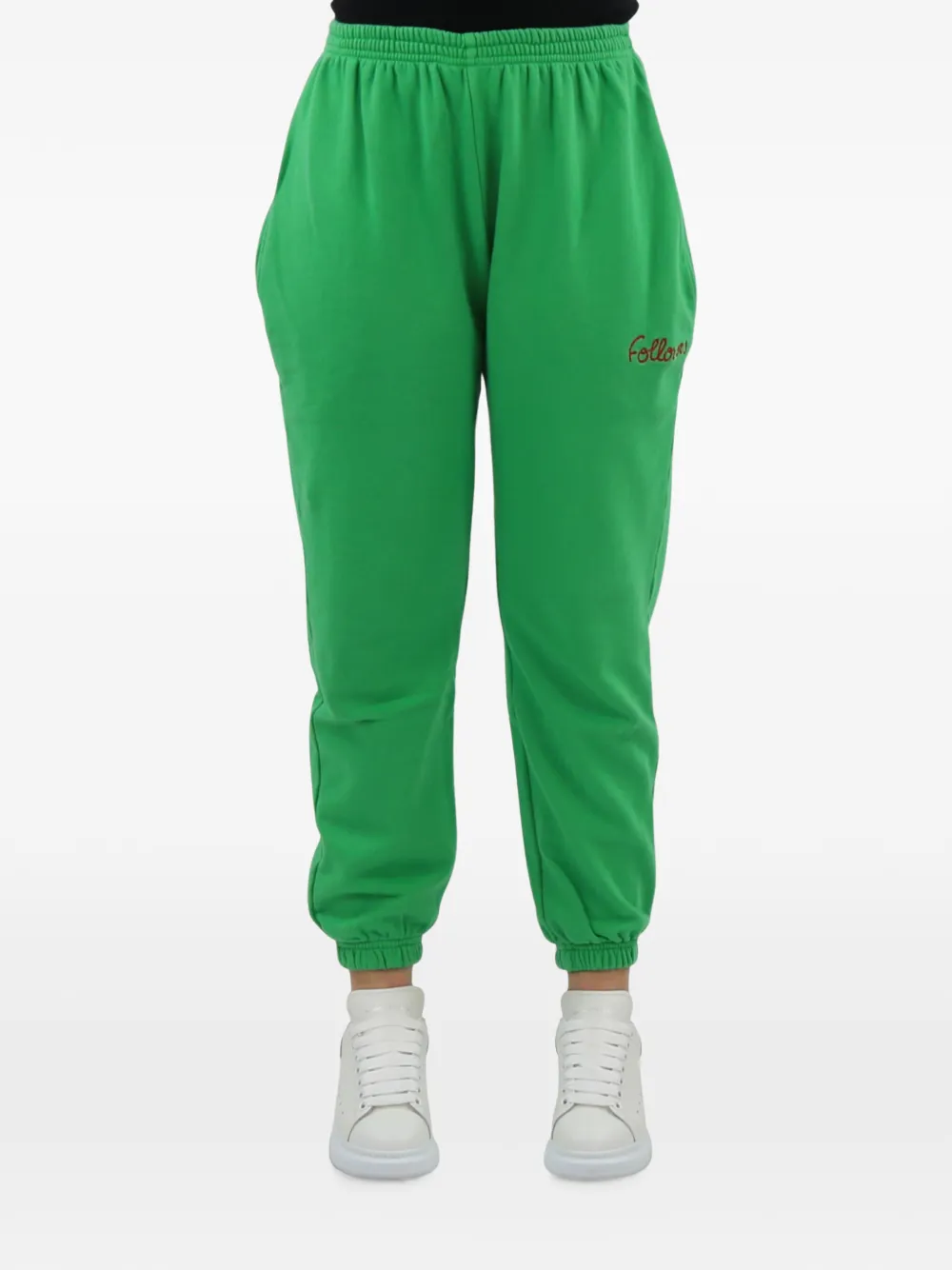 Follovers logo-embroidered elasticated-cuff track pants