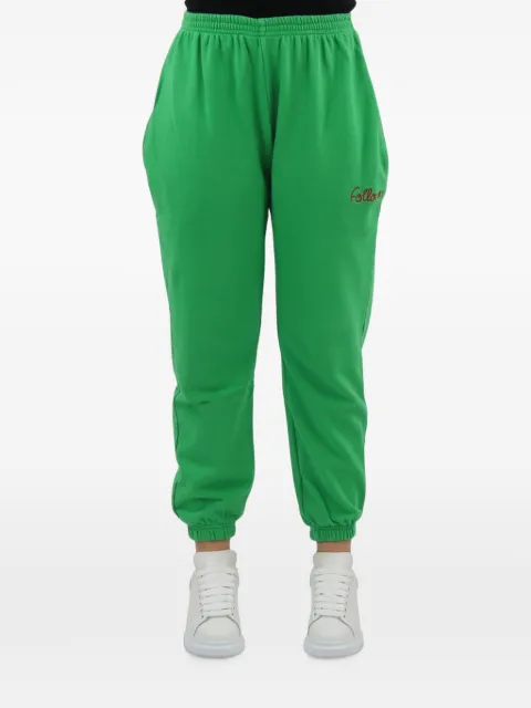 Follovers logo-embroidered elasticated-cuff track pants