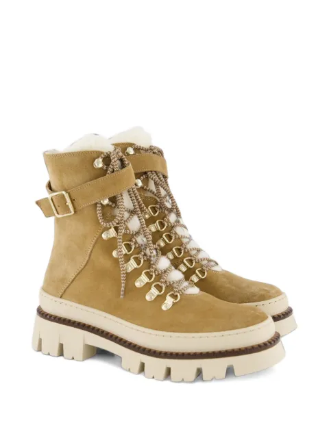 Gibaldi buckle-strap lace-up boots