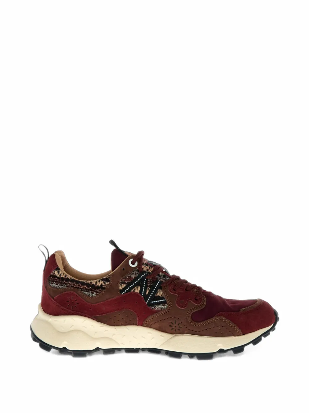 FLOWER MOUNTAIN Yamano 3 panelled sneakers - Rouge