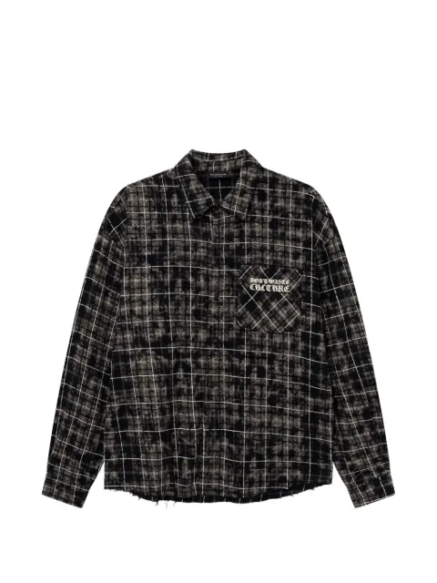 Don't Waste Culture Levi logo-print checked shirt