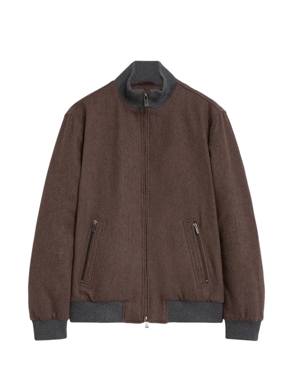 Pal Zileri zip-up wool bomber jacket - Marrone