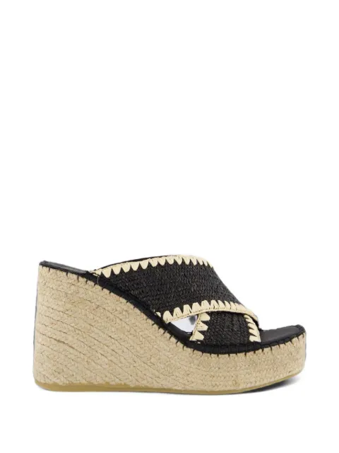 Gibaldi Sofia crossover raffia-effect sandals