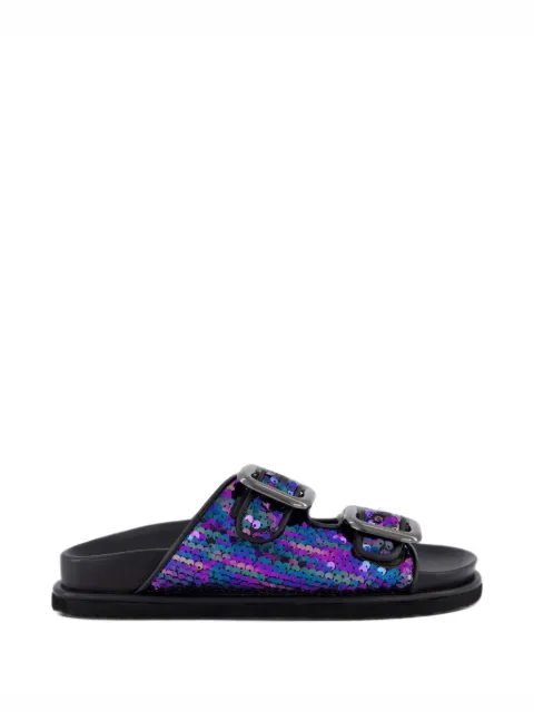INUOVO sequin-embellished buckle sandals