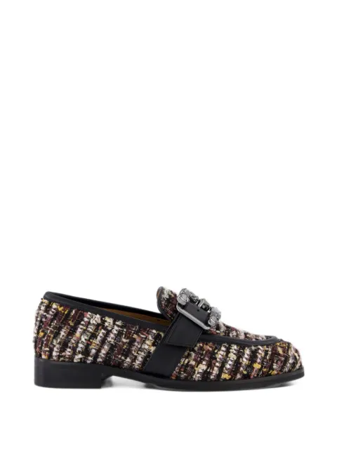 Gibaldi Martina T Duilio 3 crystal-embellished tweed loafers