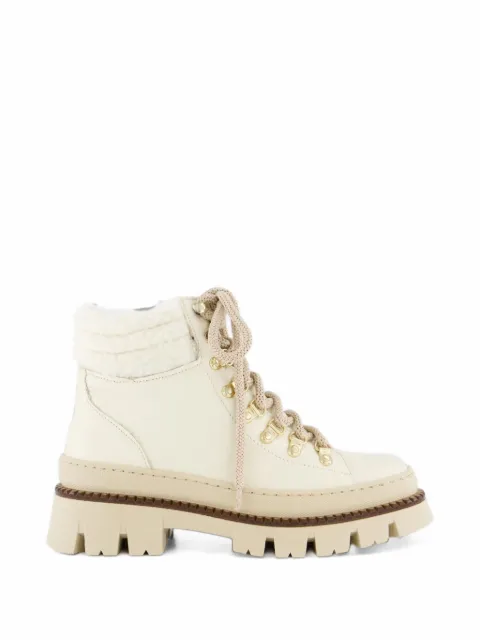 Gibaldi shearling-trim lace-up boots
