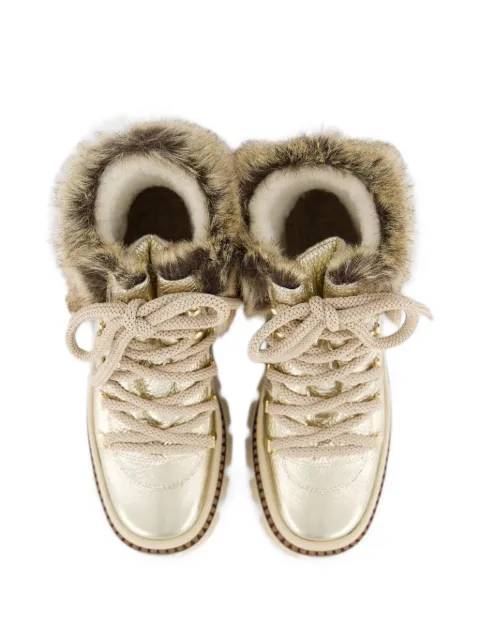 Gibaldi faux-fur trim lace-up boots