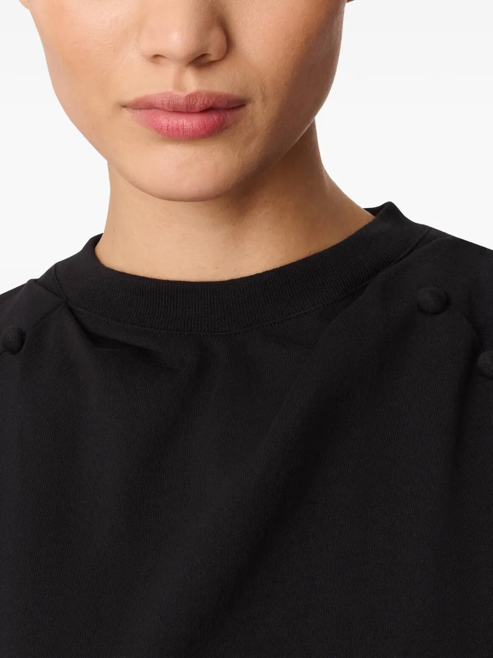 Axel Arigato Hosta T-shirt met raglan mouwen en knoopdetail Zwart