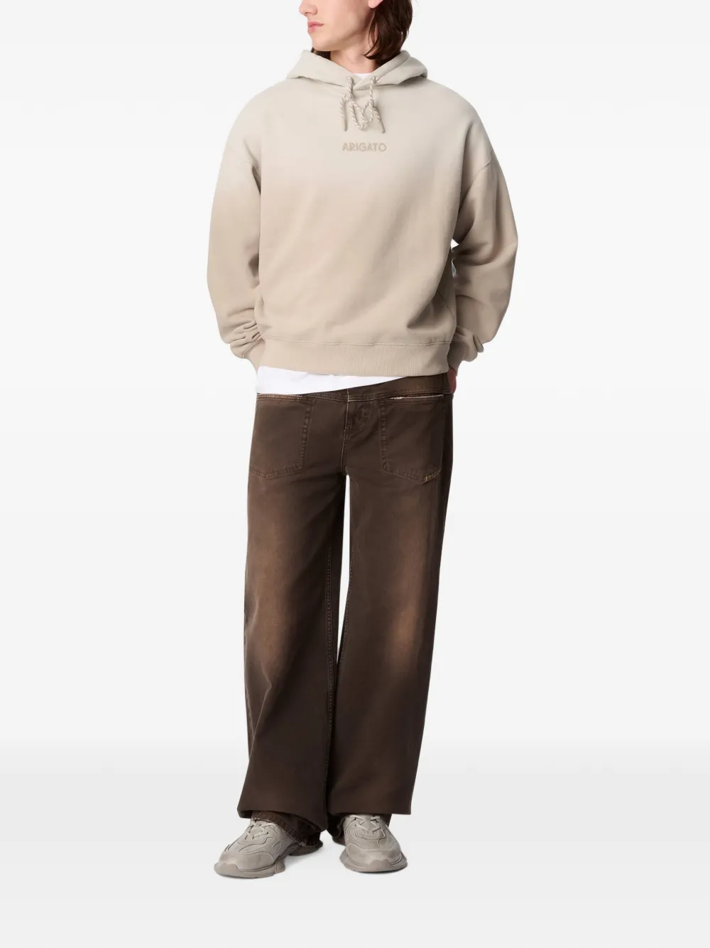 Axel Arigato Gens hoodie met verwassen effect Beige