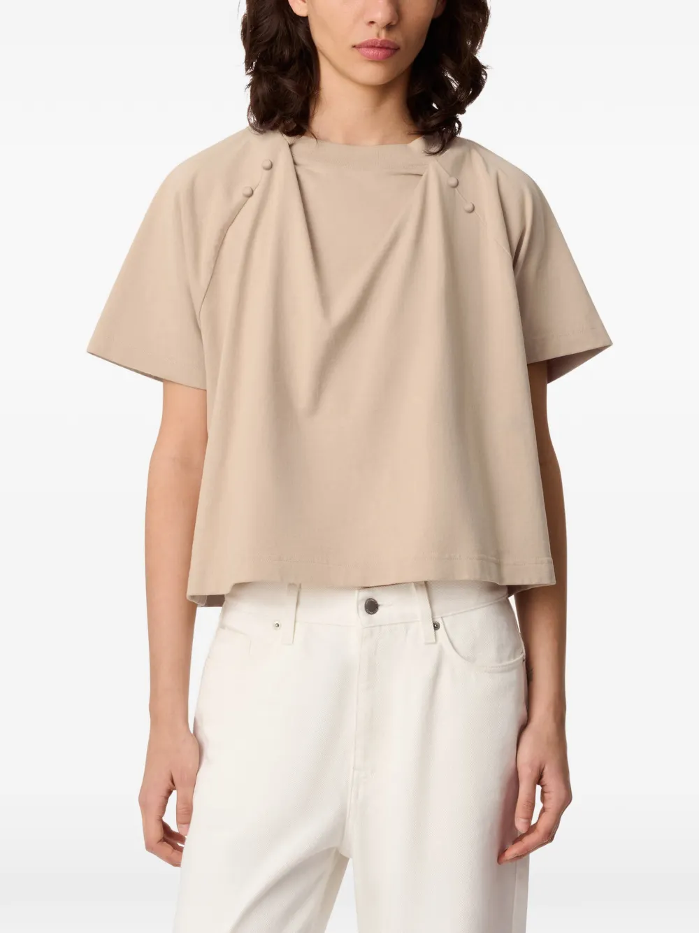 Axel Arigato Hosta gedrapeerde top met knoopdetail Beige