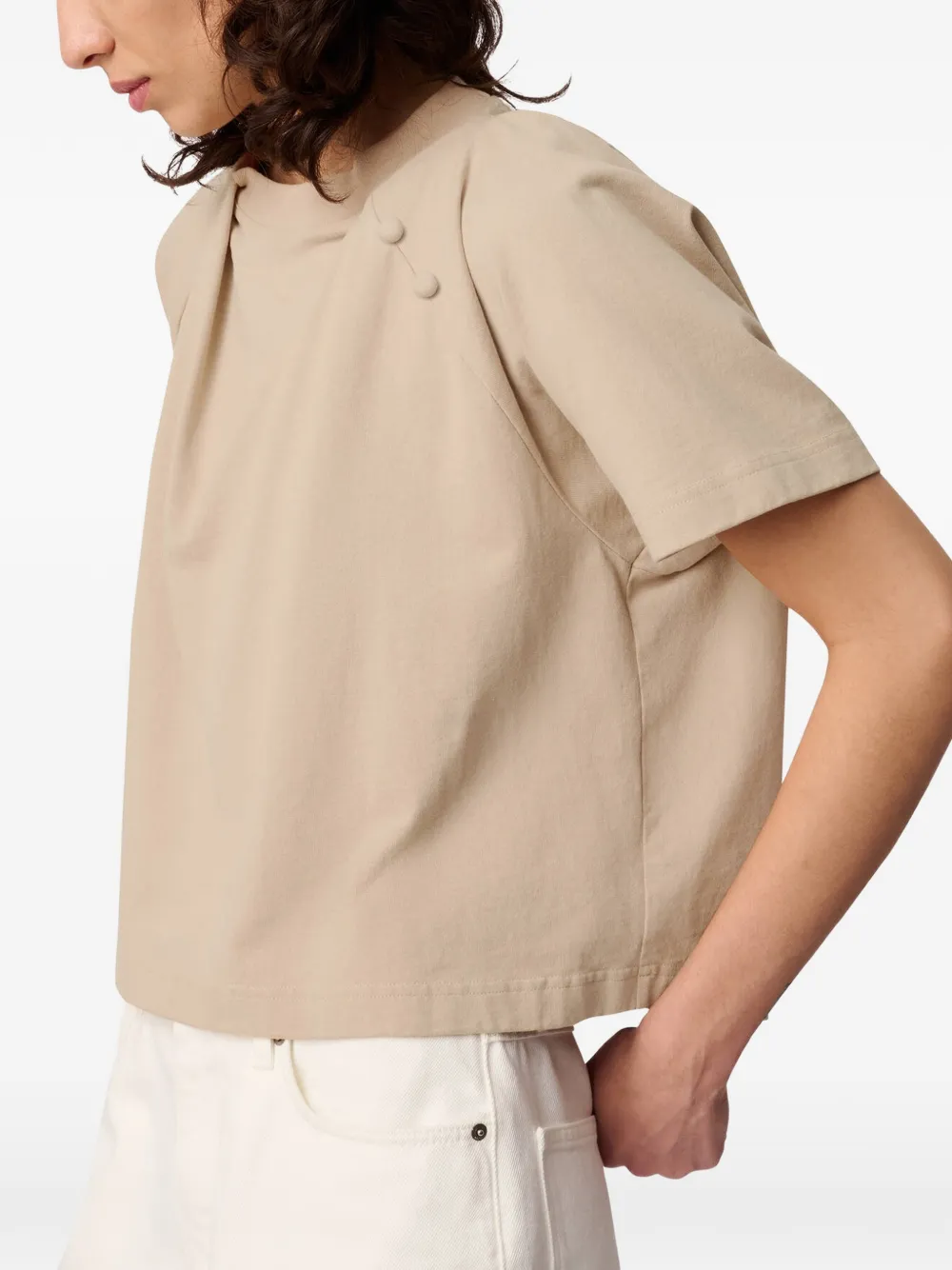 Axel Arigato Hosta gedrapeerde top met knoopdetail Beige