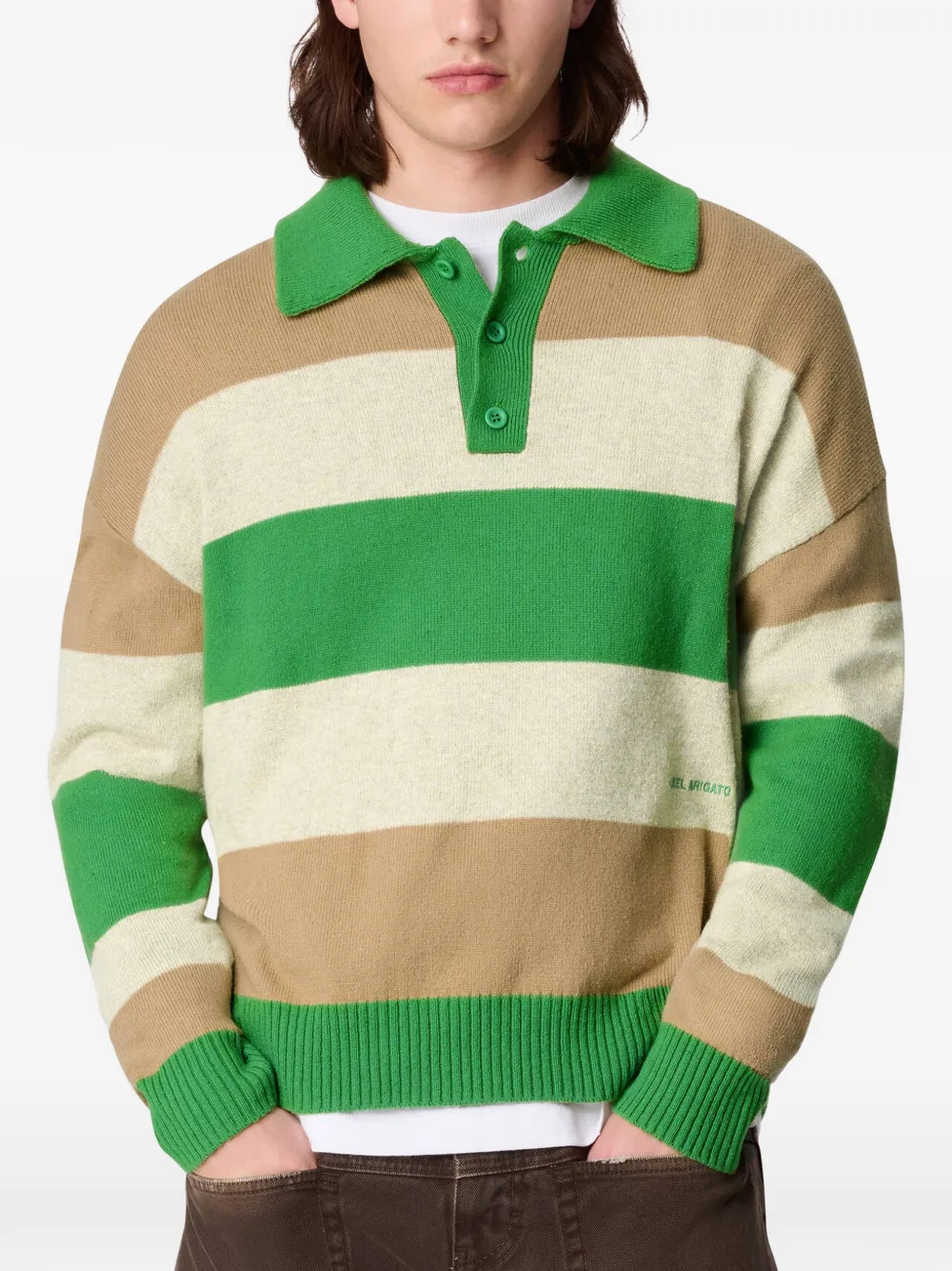 Axel Arigato Marine gestreept poloshirt Groen