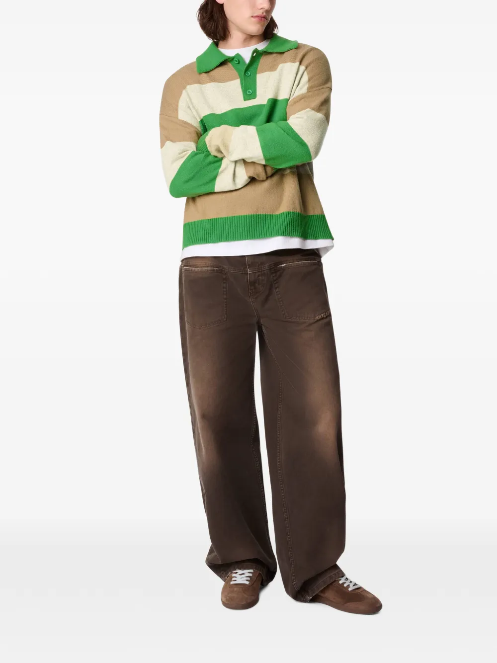 Axel Arigato Marine gestreept poloshirt Groen