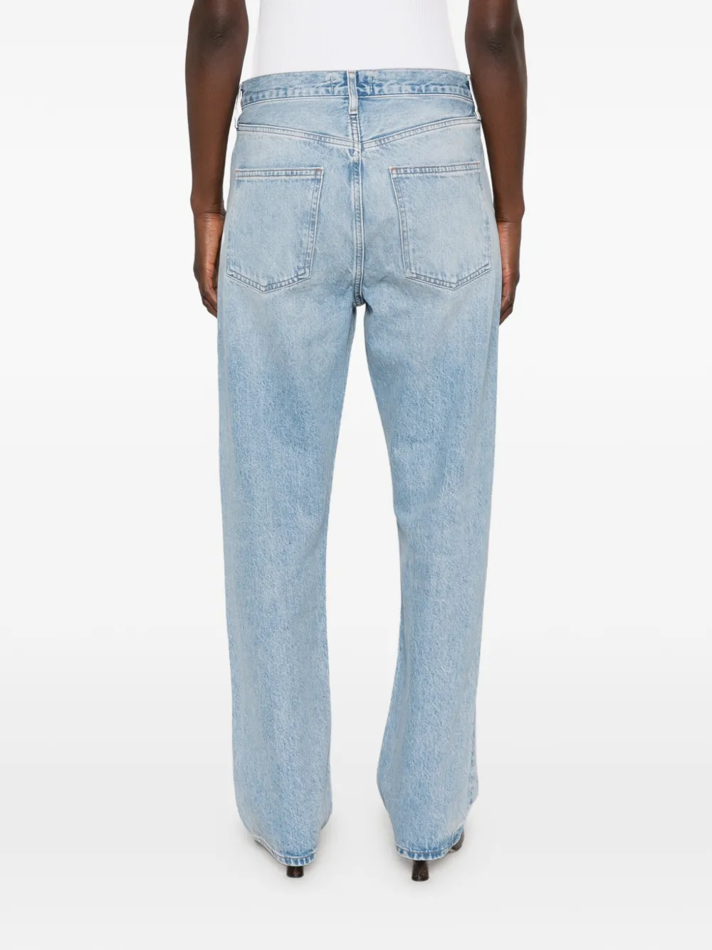 AGOLDE Jeans met whiskerdetails en vervaagd effect Blauw