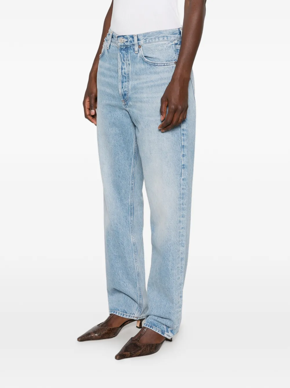 AGOLDE Jeans met whiskerdetails en vervaagd effect Blauw