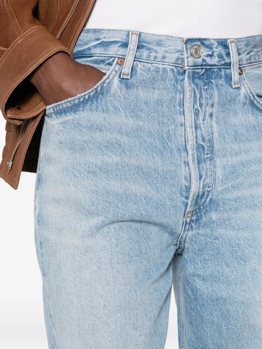 AGOLDE Jeans met whiskerdetails en vervaagd effect Blauw
