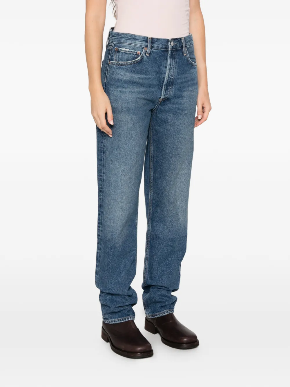 AGOLDE Straight jeans met vervaagd effect Blauw