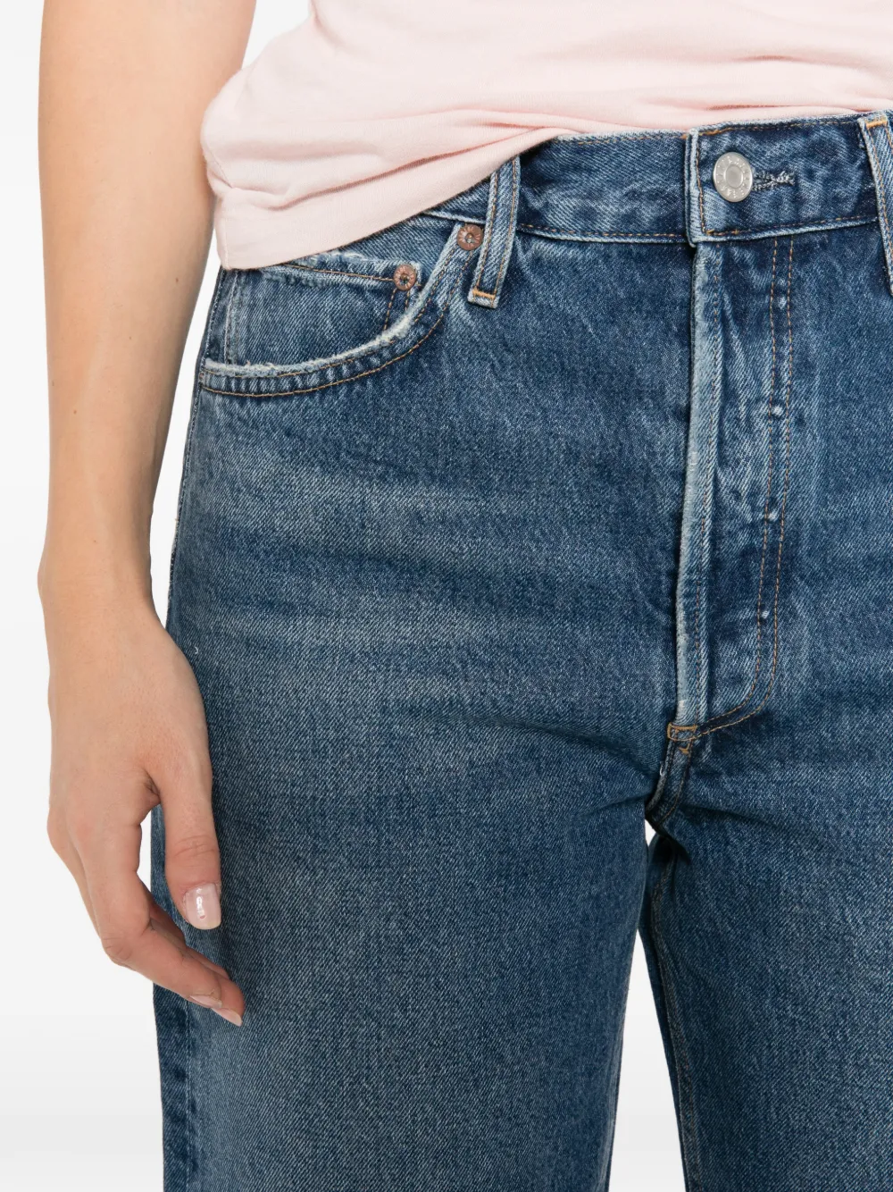 AGOLDE Straight jeans met vervaagd effect Blauw