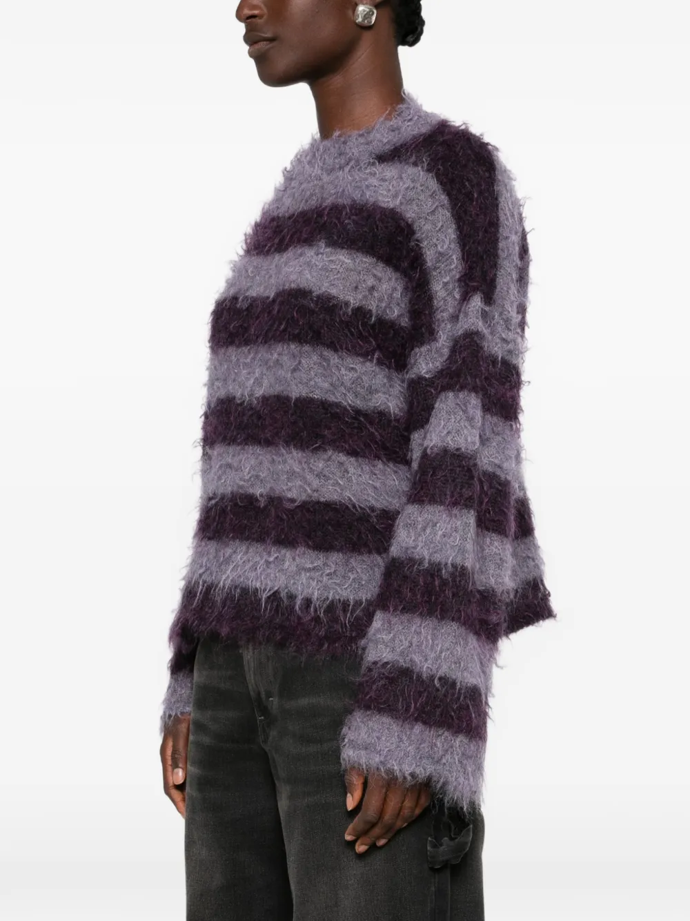 SOLOTRE Gestreepte sweater met lange mouwen Paars