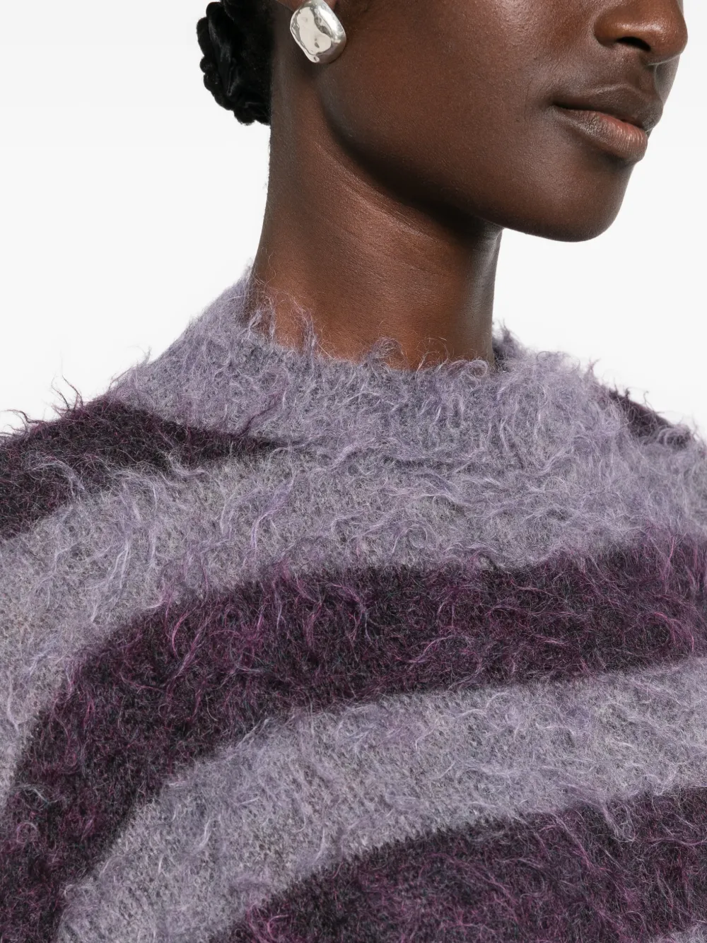 SOLOTRE Gestreepte sweater met lange mouwen Paars