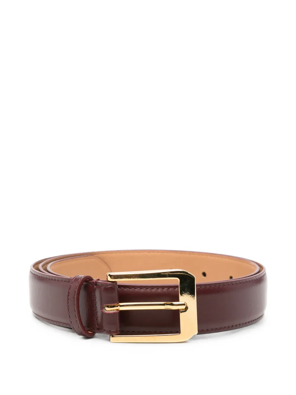 SOLOTRE buckle-fastening leather belt - Rosso