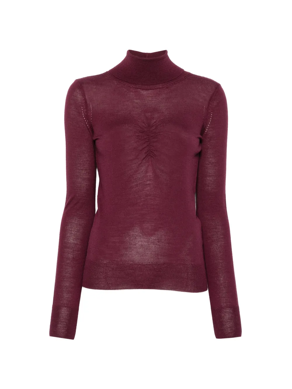 SOLOTRE ruched turtleneck sweater - Violet SOLOTRE ruched turtleneck sweater - Violet