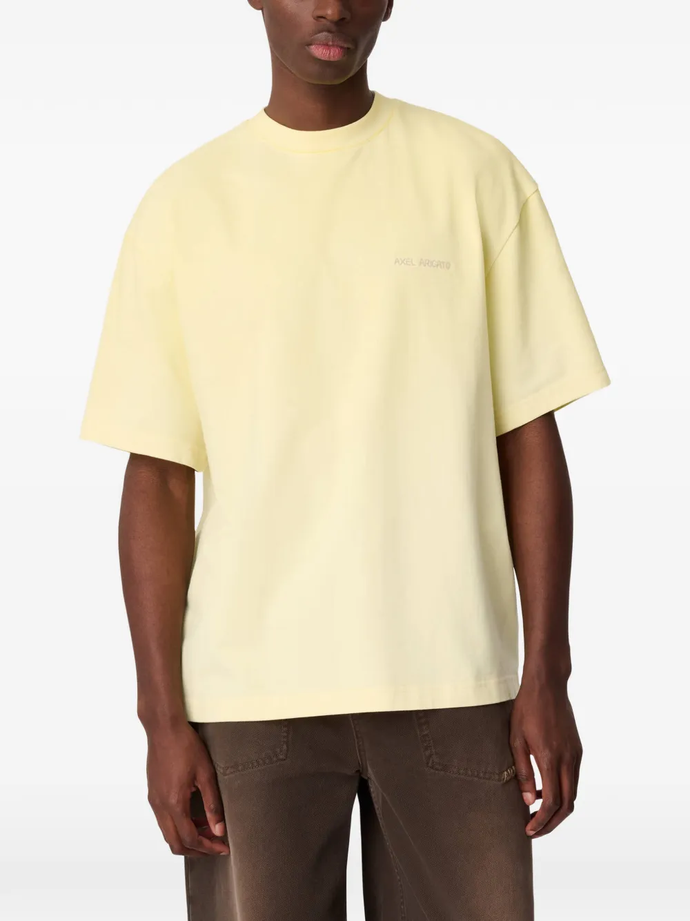 Axel Arigato Gradient T-shirt met geborduurd logo Geel