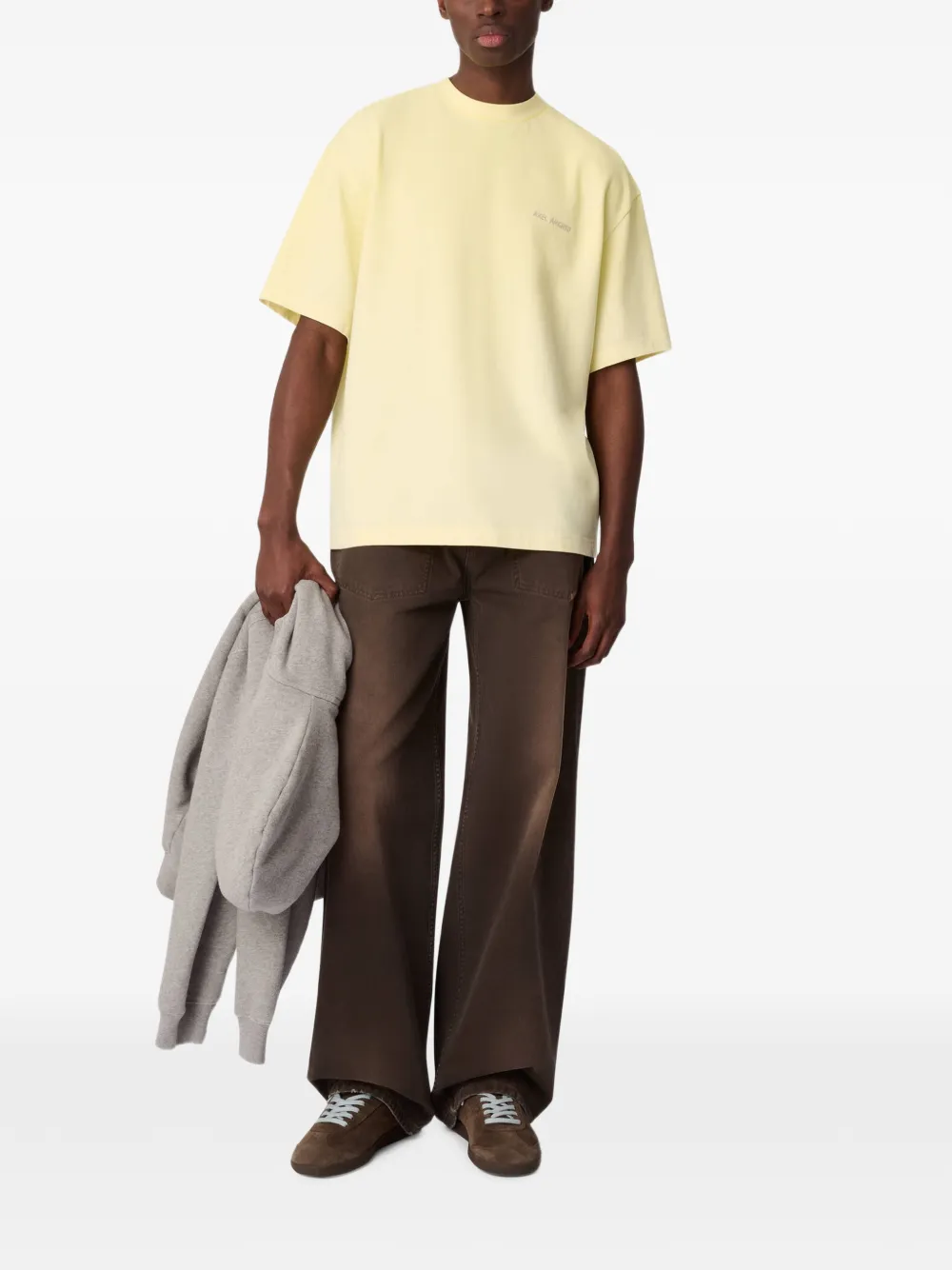 Axel Arigato Gradient T-shirt met geborduurd logo Geel