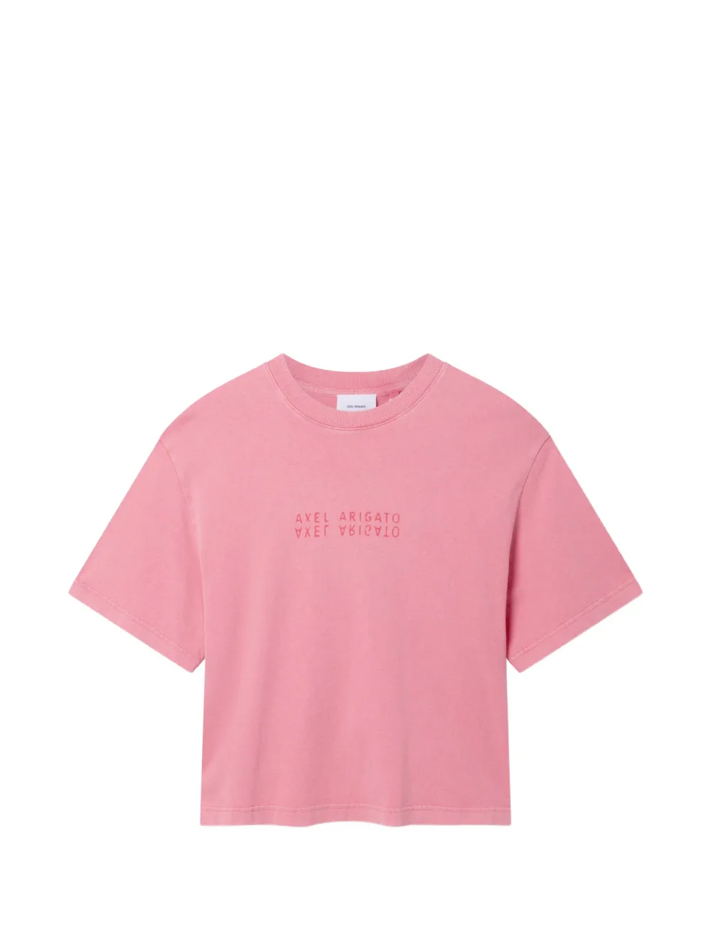 Axel Arigato T-shirt met Reflection logoprint Roze