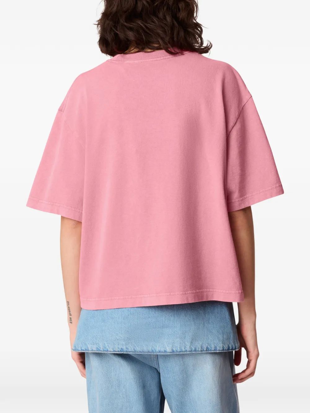 Axel Arigato T-shirt met Reflection logoprint Roze