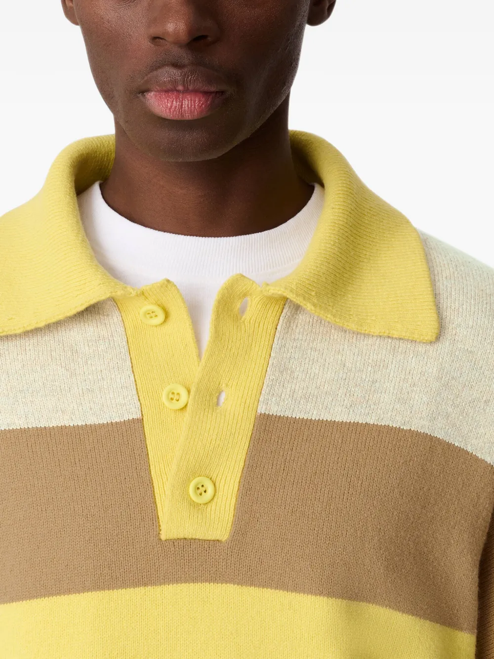 Axel Arigato Marine gestreept poloshirt Geel