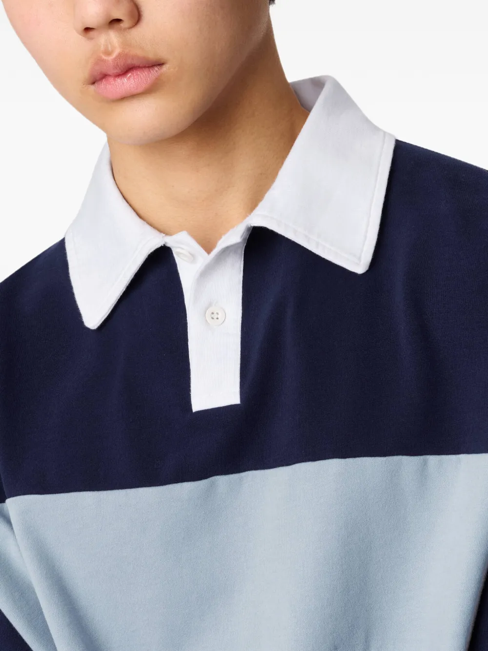 Axel Arigato Brook poloshirt met colourblocking Blauw