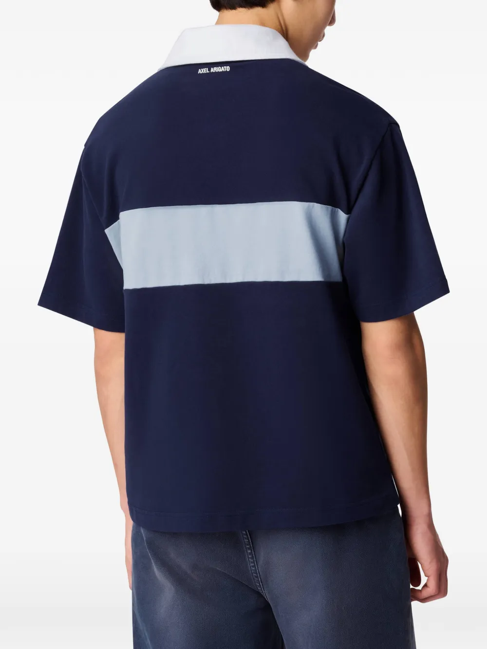 Axel Arigato Brook poloshirt met colourblocking Blauw