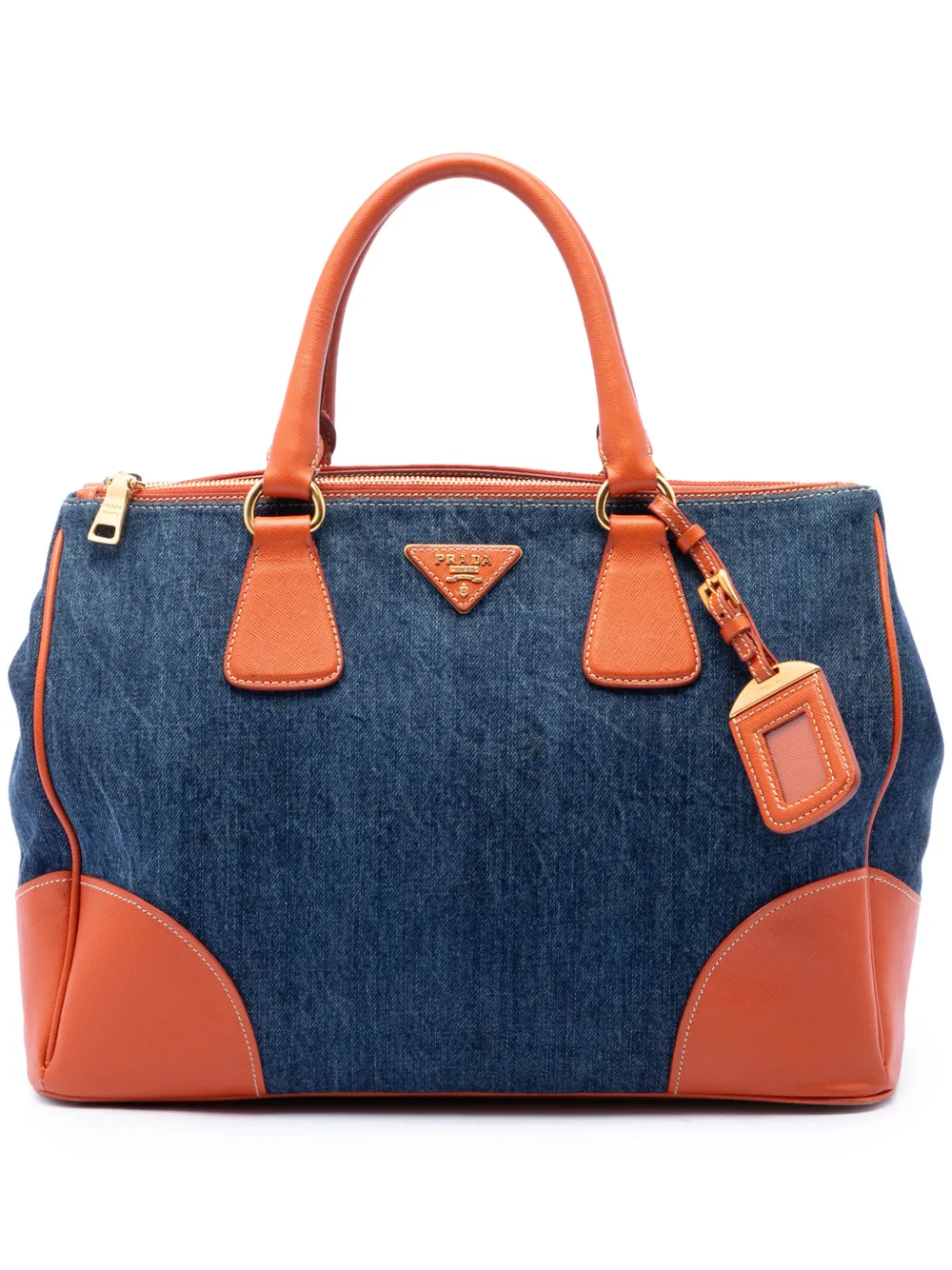 Prada Pre-Owned 2010-2026 Saffiano Trimmed Denim handbag - Blu