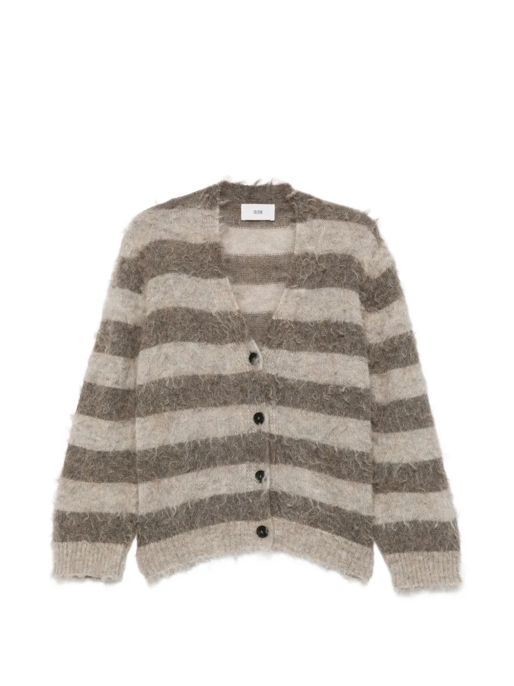 SOLOTRE striped brushed cardigan - Tons neutres SOLOTRE striped brushed cardigan - Tons neutres