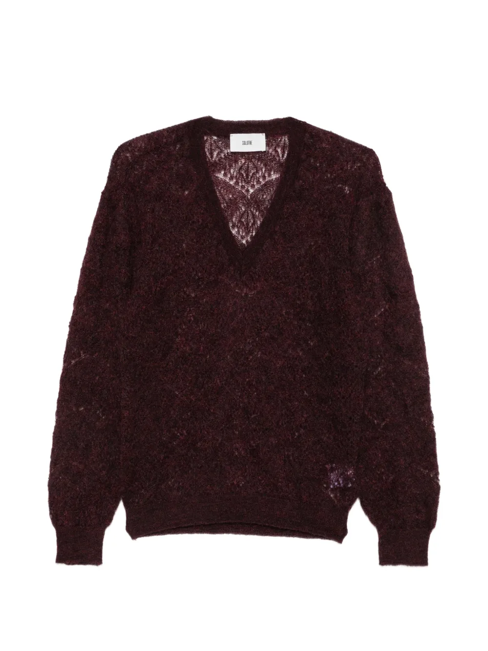SOLOTRE lace-knit V-neck sweater - Violet SOLOTRE lace-knit V-neck sweater - Violet