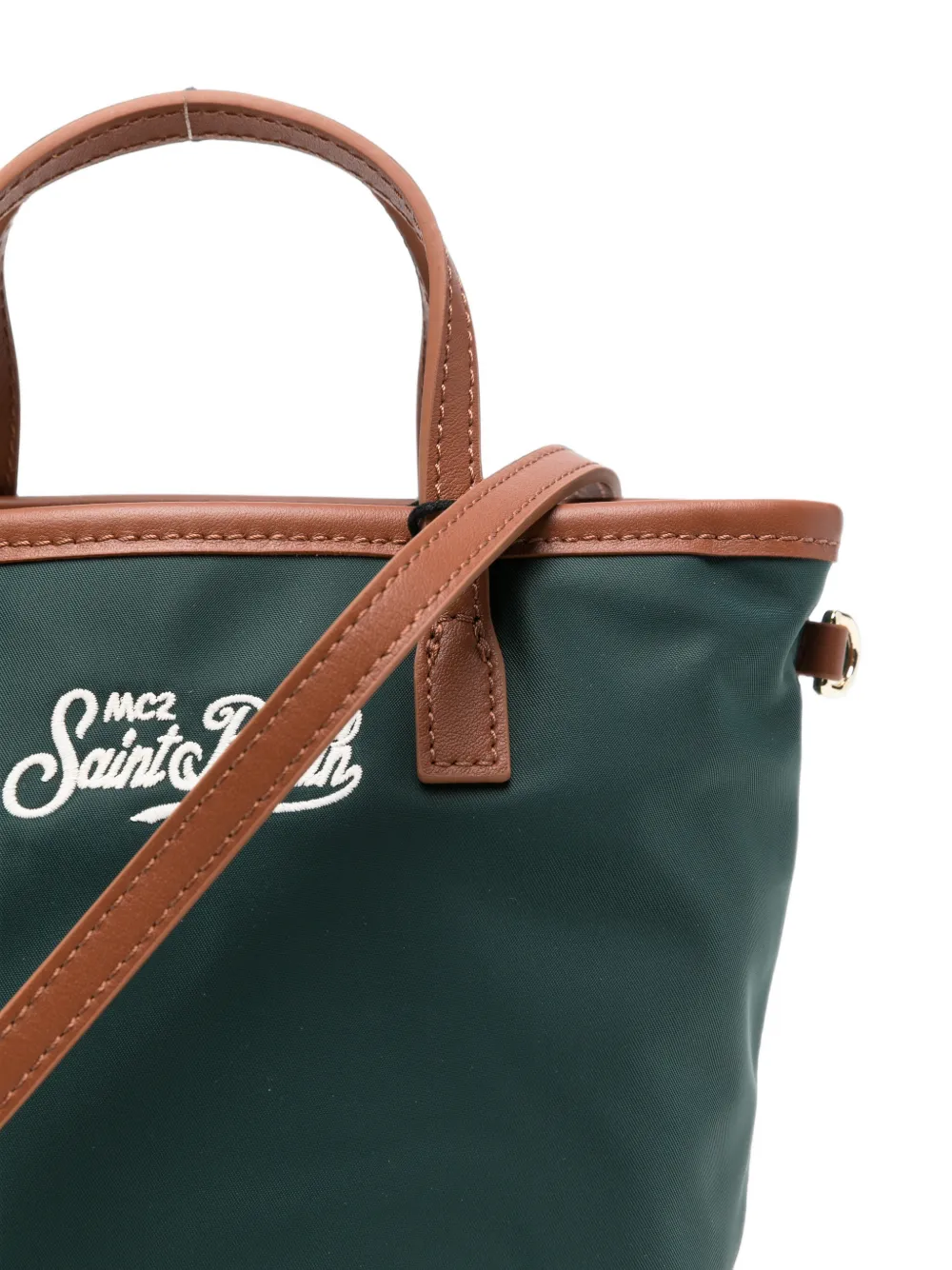 MC2 Saint Barth Mini shopper met geborduurd logo Groen