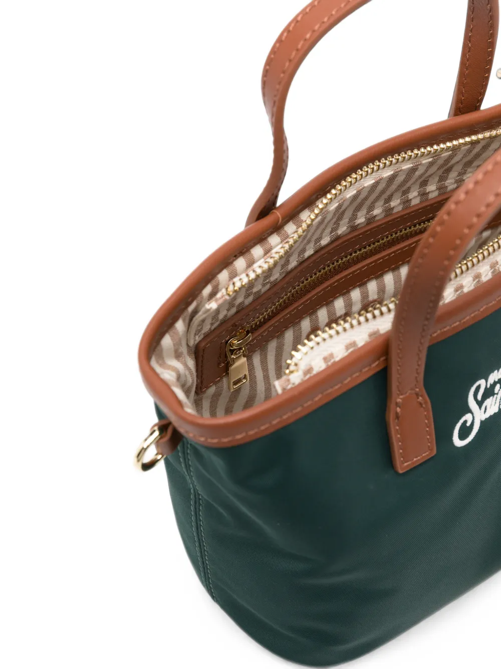 MC2 Saint Barth Mini shopper met geborduurd logo Groen