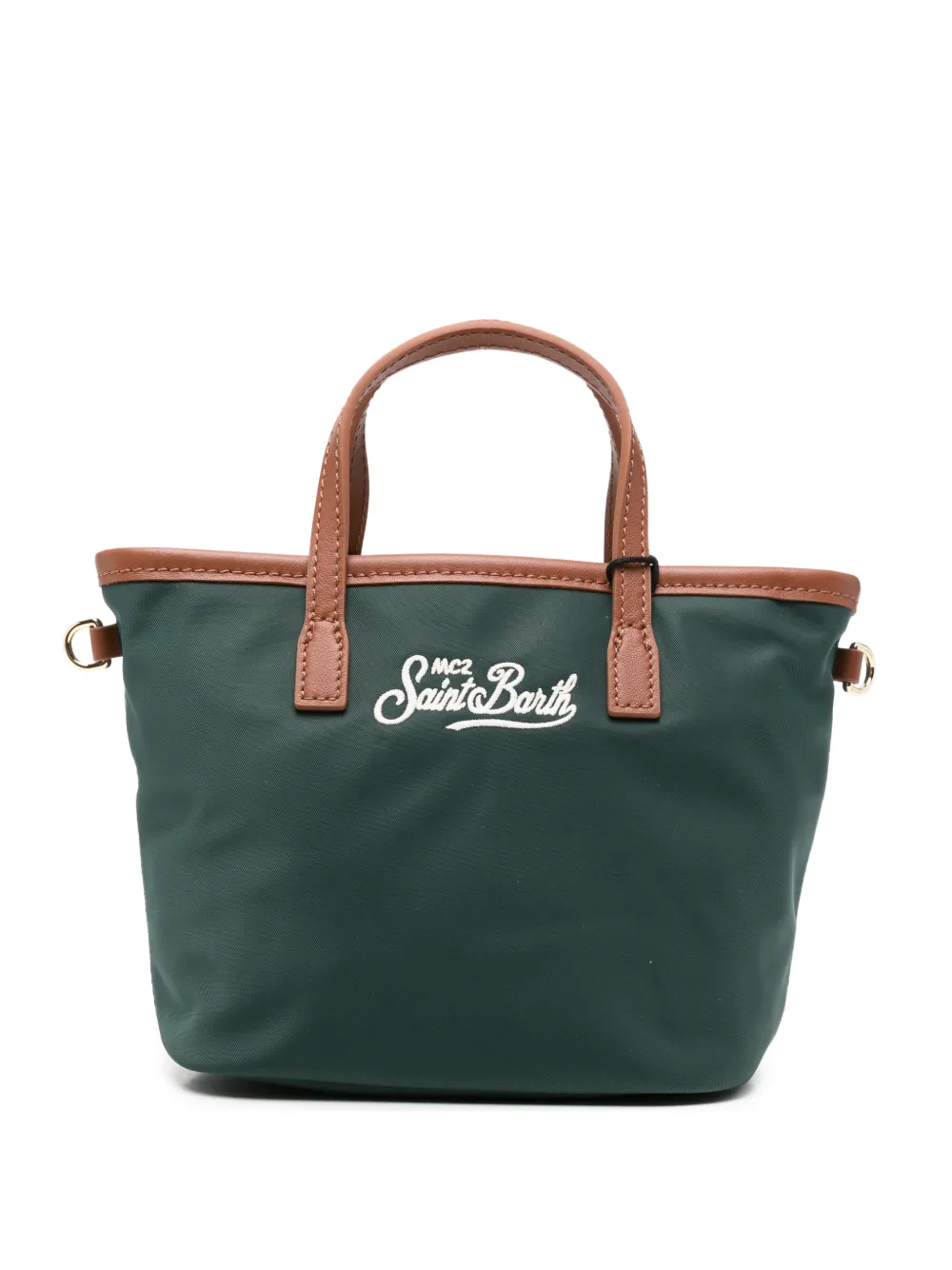 MC2 Saint Barth Mini shopper met geborduurd logo Groen