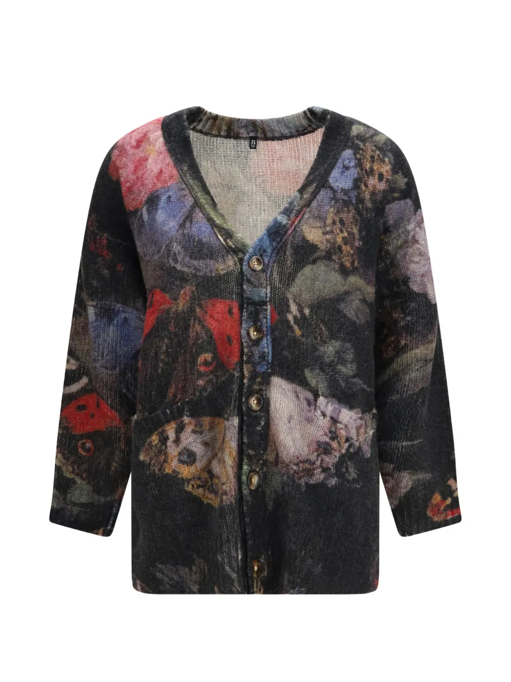 R13 floral-print oversized cardigan - Noir R13 floral-print oversized cardigan - Noir
