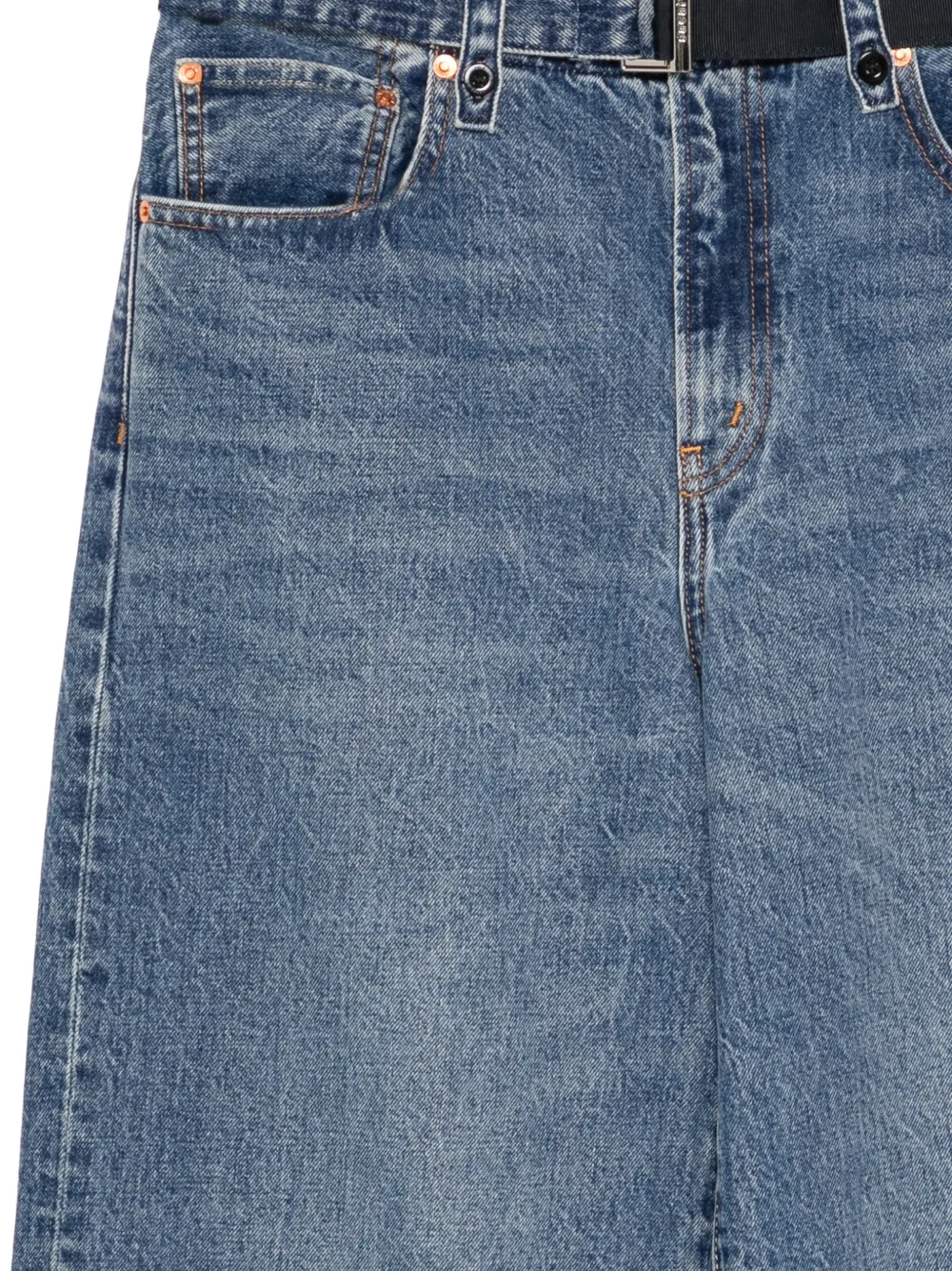sacai x Levi's belted faded jeans Blauw