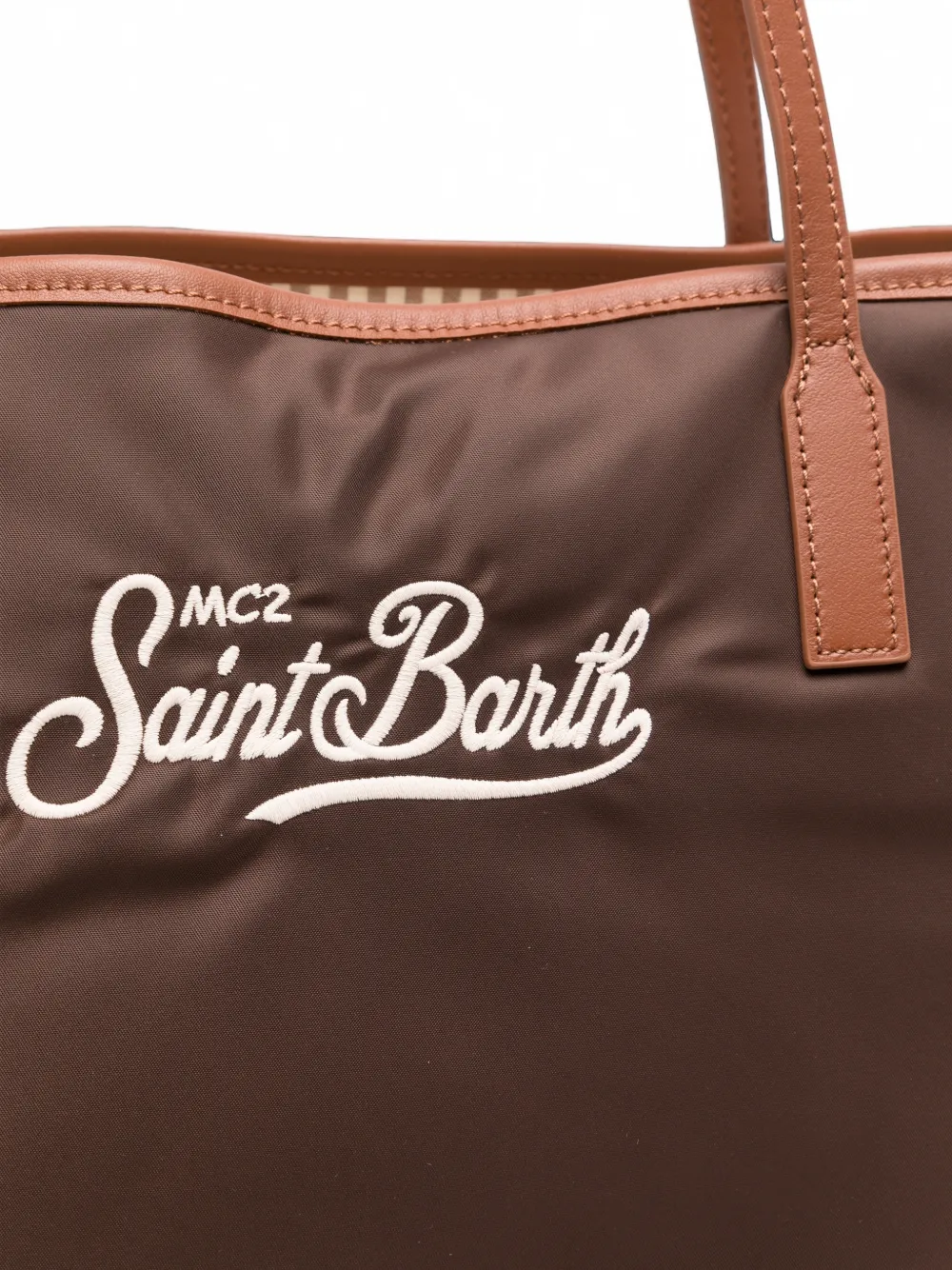 MC2 Saint Barth Shopper met geborduurd logo Bruin