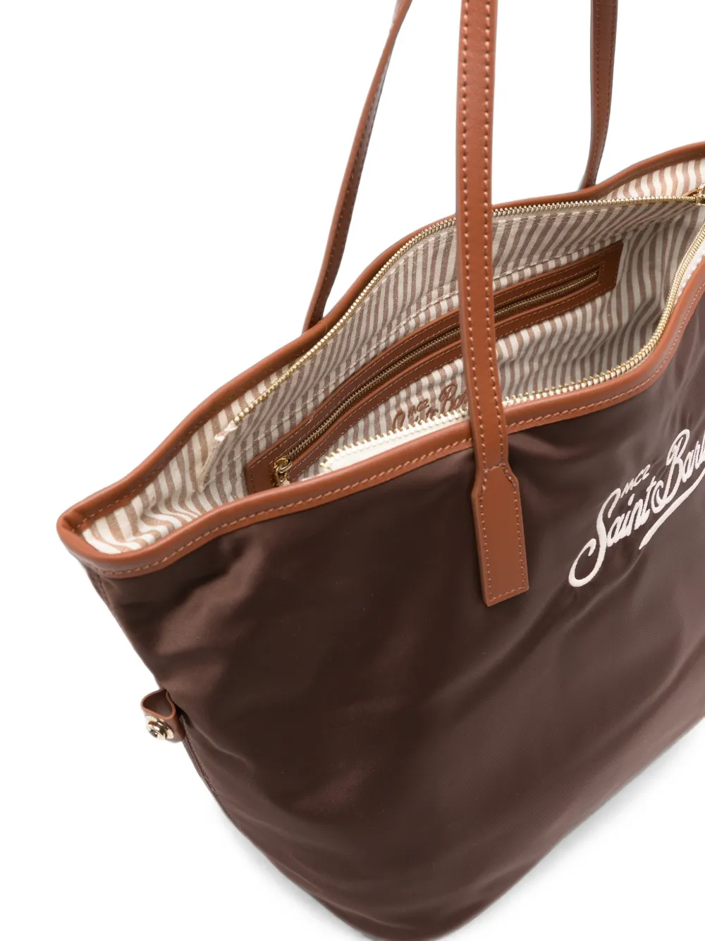 MC2 Saint Barth Shopper met geborduurd logo Bruin