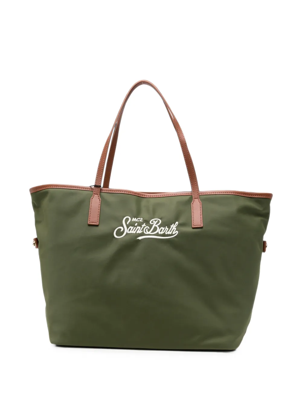 MC2 Saint Barth logo-embroidered faux-leather trim tote bag