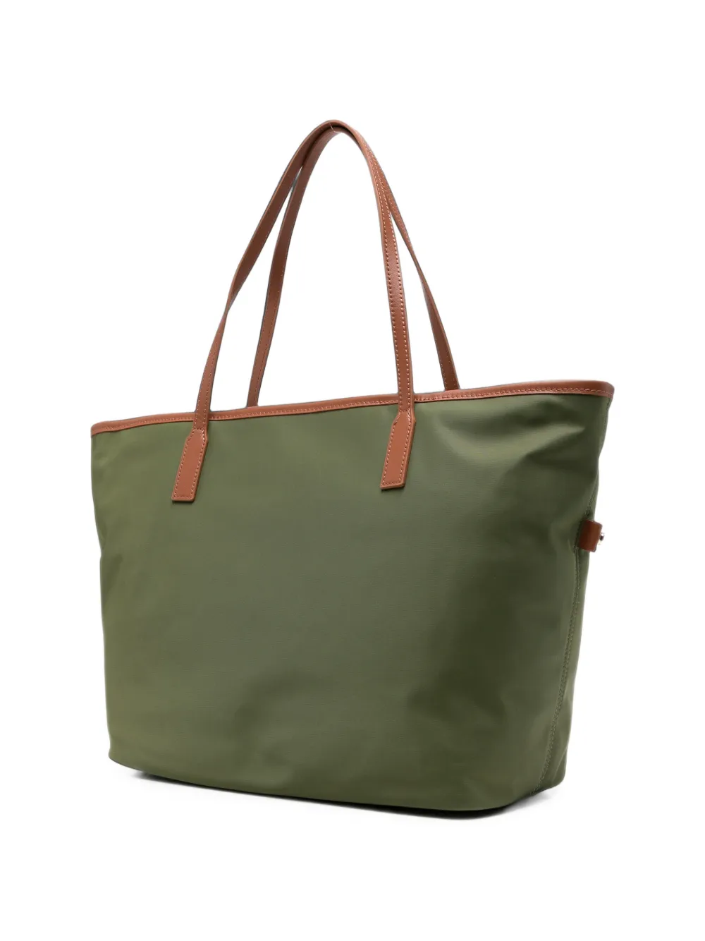 MC2 Saint Barth Shopper met geborduurd logo en afwerking van imitatieleer Groen