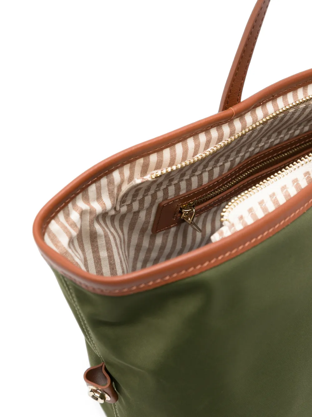 MC2 Saint Barth Shopper met geborduurd logo en afwerking van imitatieleer Groen