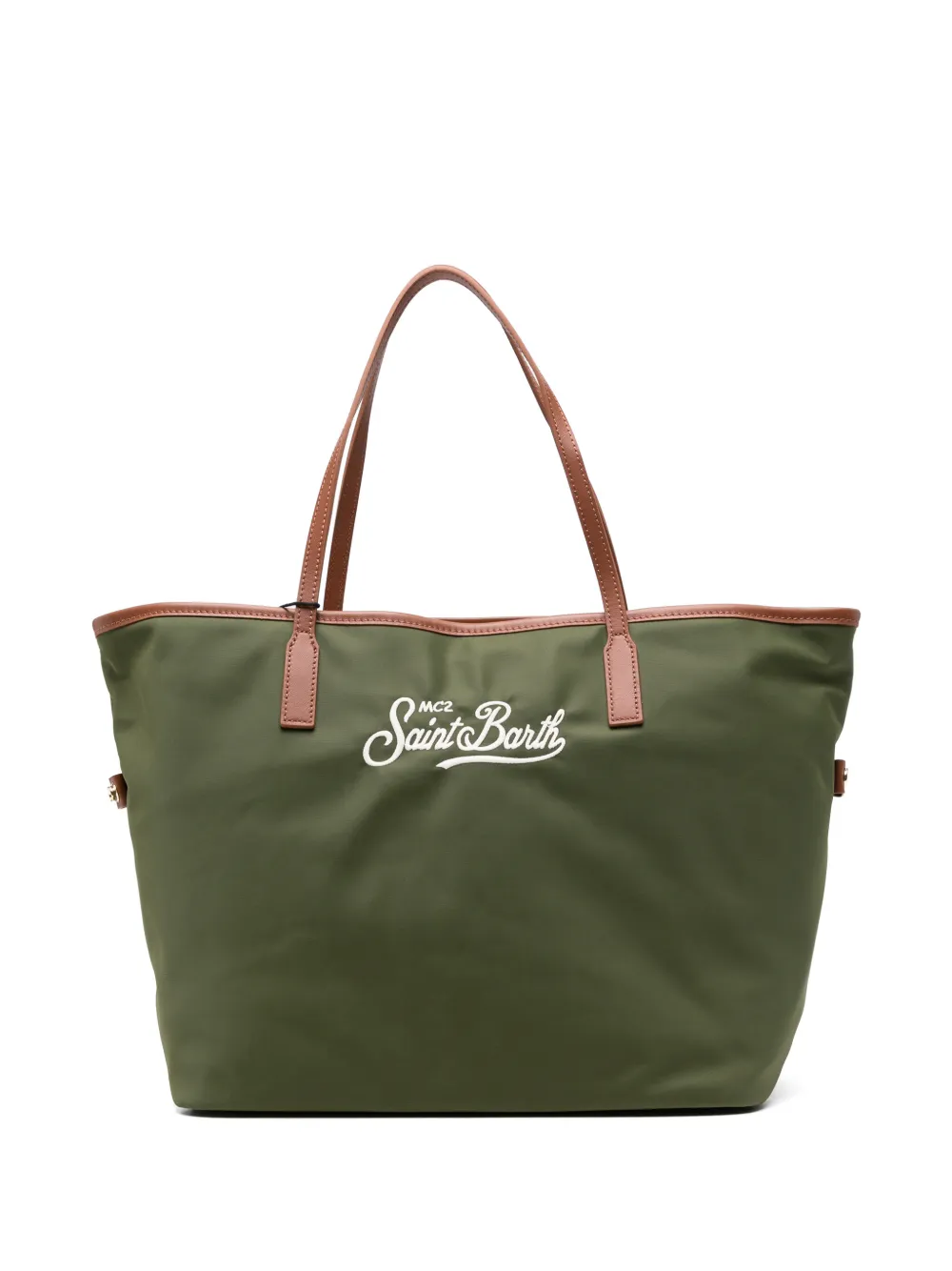MC2 Saint Barth logo-embroidered faux-leather trim tote bag